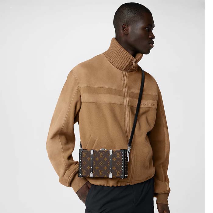 Louis Vuitton LV Unisex Neo Wallet Trunk Black Brown Monogram Coated Canvas