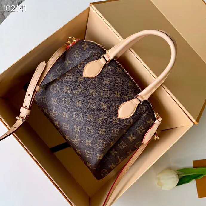 Louis Vuitton LV Women Rivoli PM Handbag in Monogram Coated Canvas-Brown