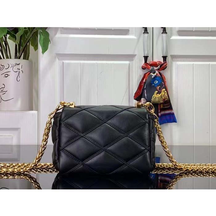 Louis Vuitton LV Women Pico GO-14 Black Lamb Leather Lambskin Cowhide Leather