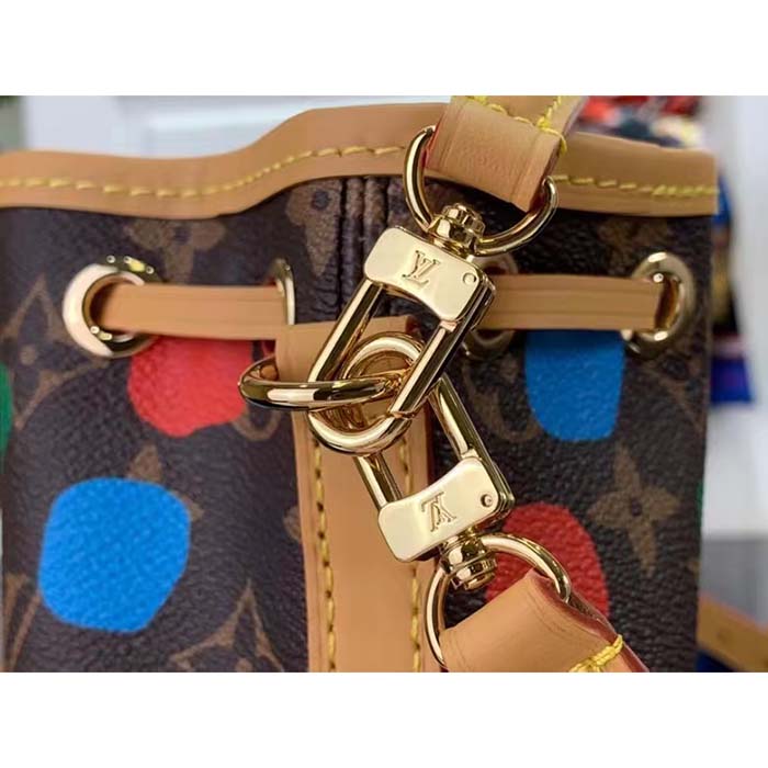 Louis Vuitton LV Women Nano Noé Monogram Coated Canvas 3D Painted Dots Print
