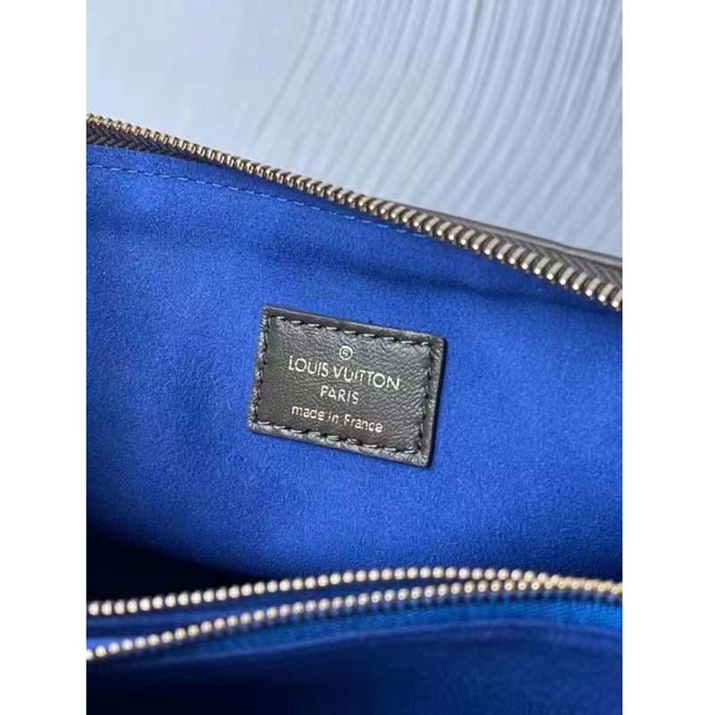 Louis Vuitton LV Women Coussin MM Handbag Khaki Monogram Embossed Puffy Lambskin