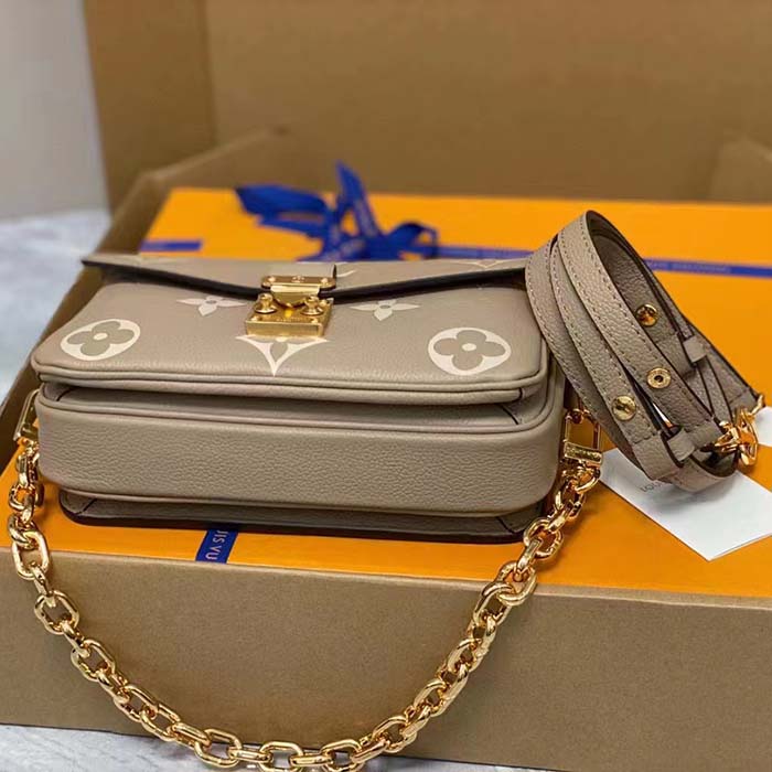 Louis Vuitton LV Women Pochette Métis East West Bag Beige Grained Cowhide Leather
