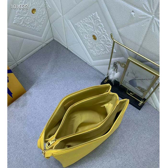 Louis Vuitton LV Women Coussin PM Handbag Acid Green Lambskin Zip Closure