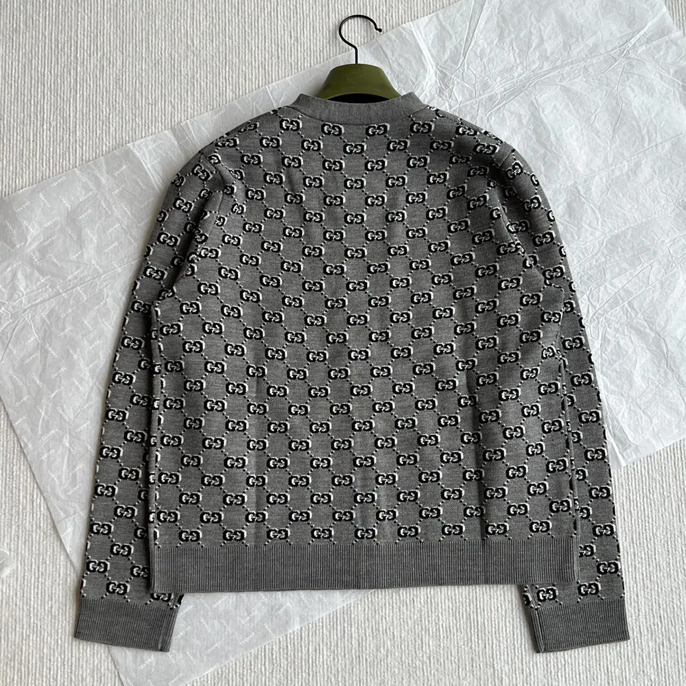 Gucci Women Wool Jacquard Cardigan with GG Shadow 798137XKD8R1136