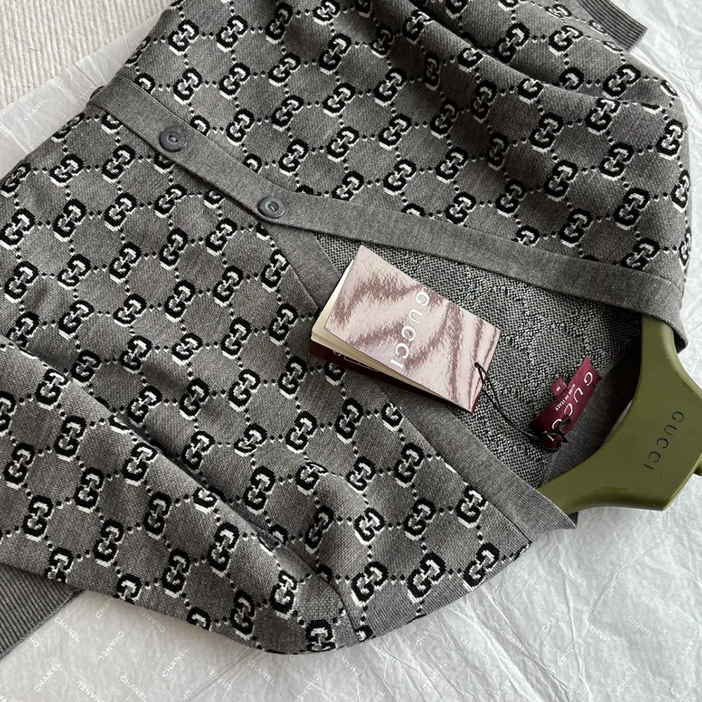 Gucci Women Wool Jacquard Cardigan with GG Shadow 798137XKD8R1136