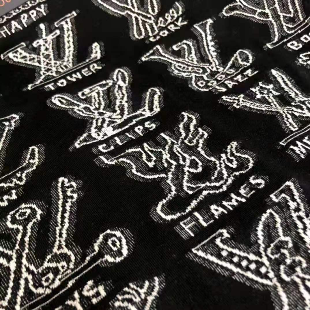 Louis Vuitton Women LV Cartoons Jacquard T-Shirt Cotton Slim Fit-Black