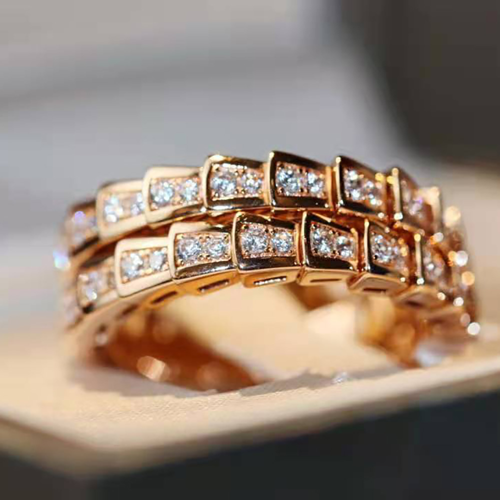 Bvlgari Women Serpenti Viper Two-coil 18 KT Rose Gold Ring