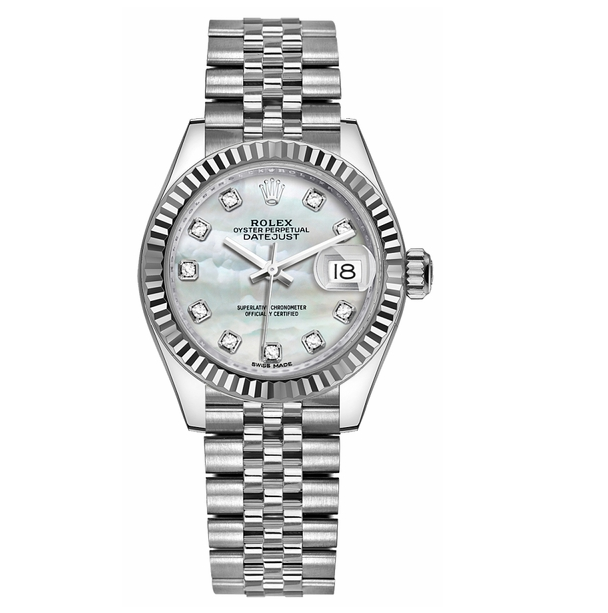 Rolex Lady-Datejust Mother of Pearl Diamond Dial Watch 28mm