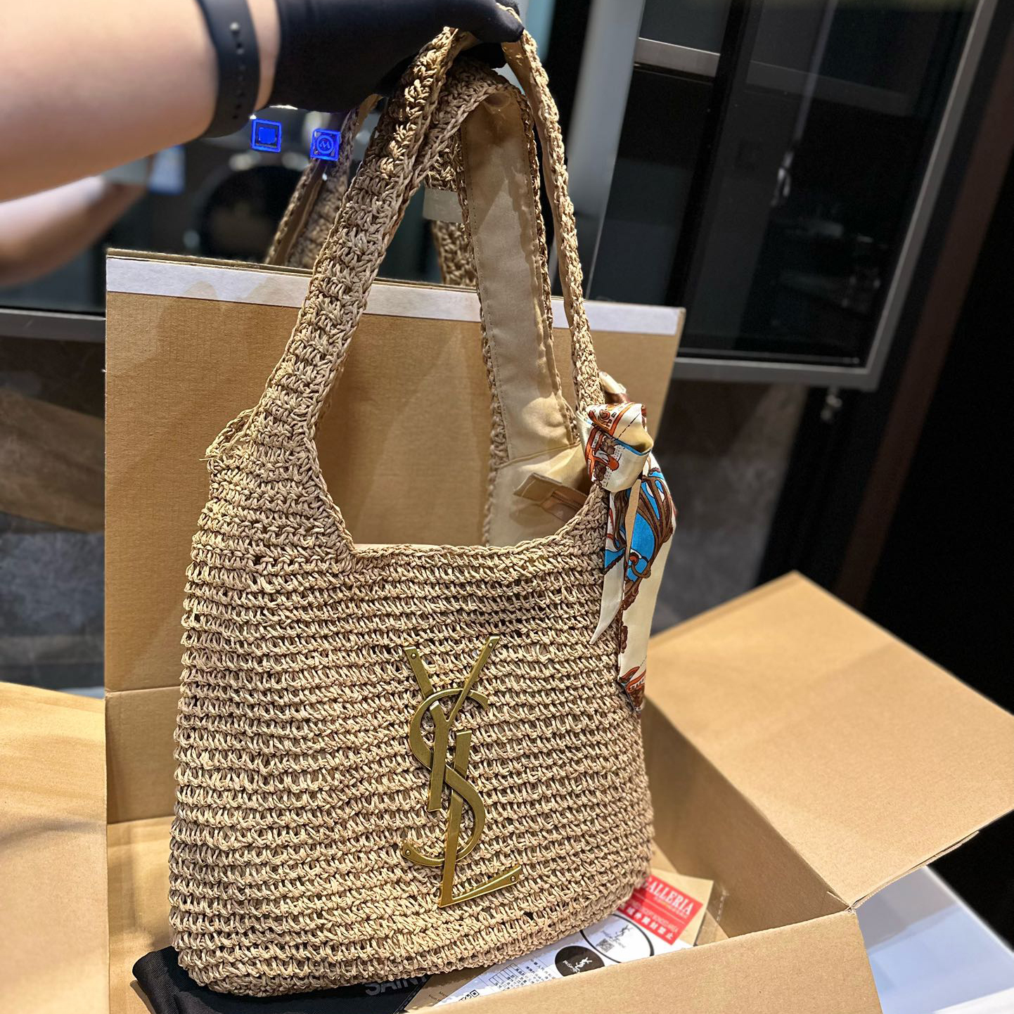 New fashionable knitted straw bag 1824041703