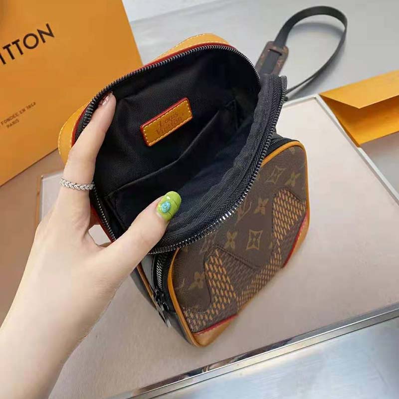 Louis Vuitton LV Unisex Amazone Sling Bag Giant Damier Ebene Monogram Coated Canvas