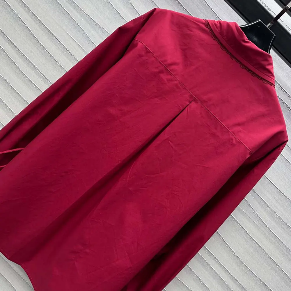 Gucci Women Cotton Poplin Shirt with Tie 830353Z7ADR6052