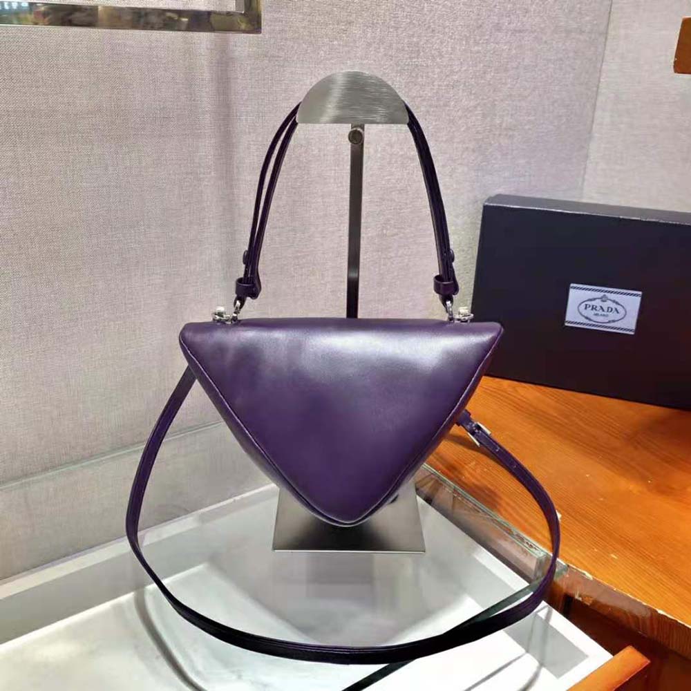 Prada Women Padded Nappa Leather Handbag-Purple