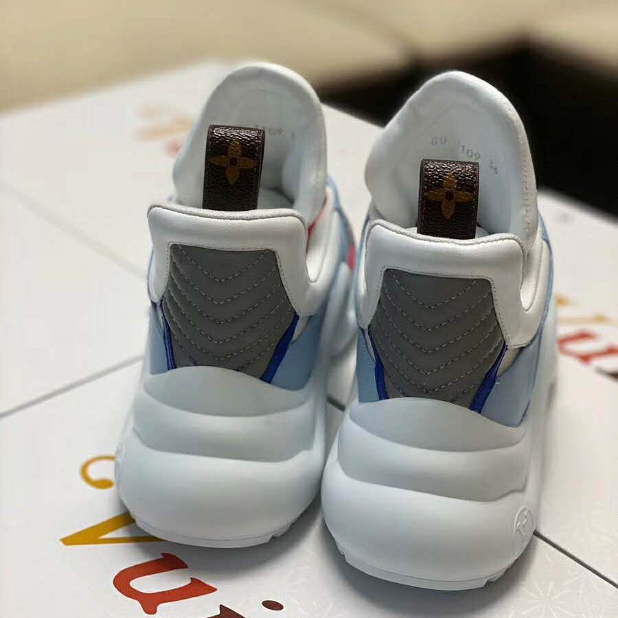 Louis Vuitton LV Women LV Archlight Sneaker in Leather and Technical Fabrics-Blue