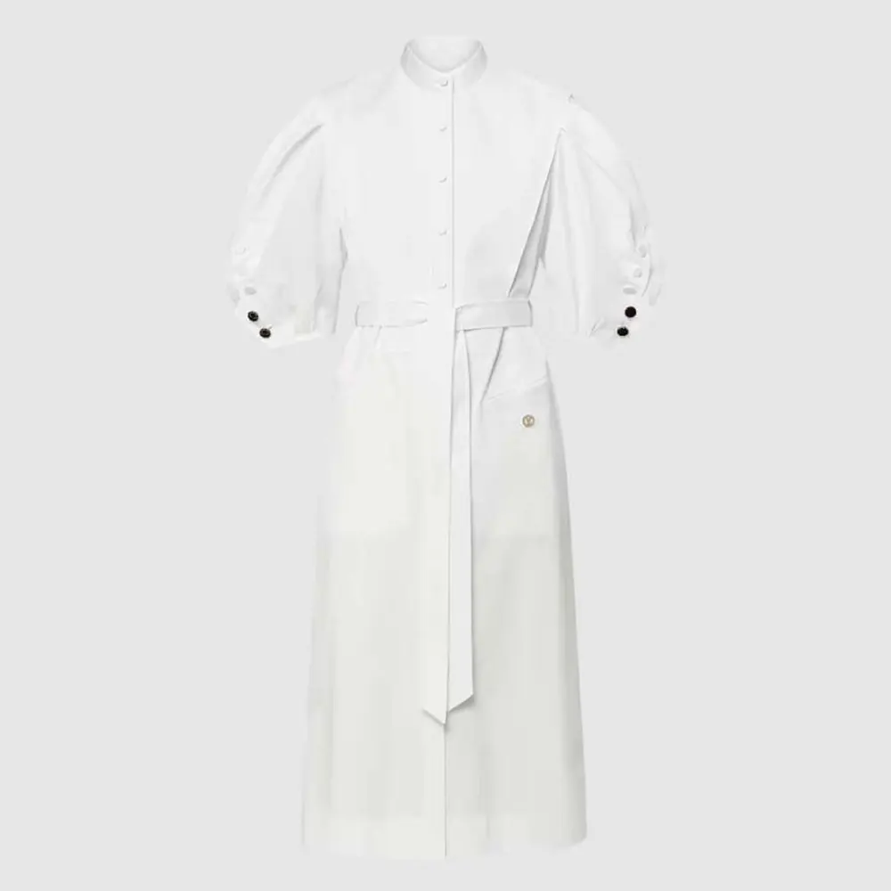 Louis Vuitton Women Puff-Sleeve Shirt Dress 1AIAOP
