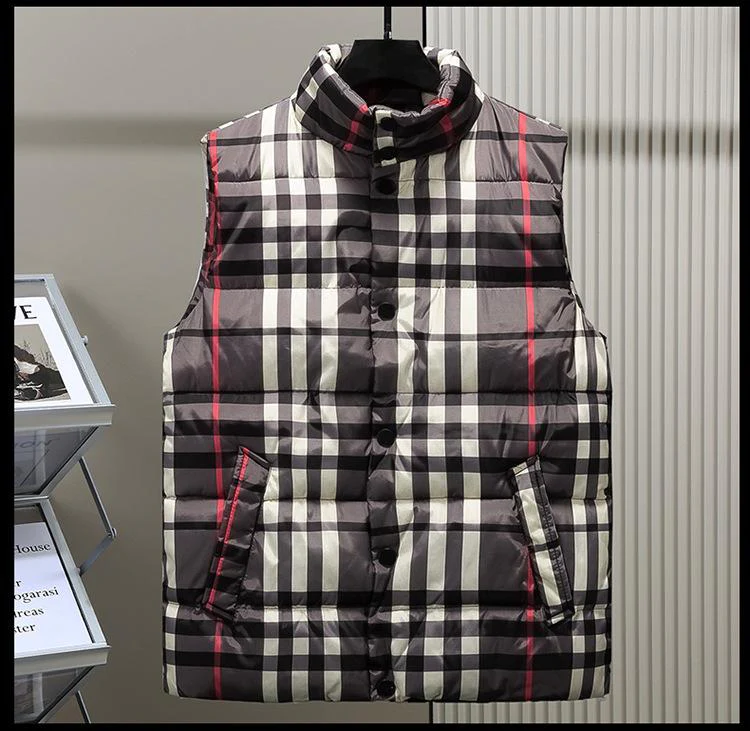 New fashion versatile plaid down cotton vest vest vest vest 1024010502