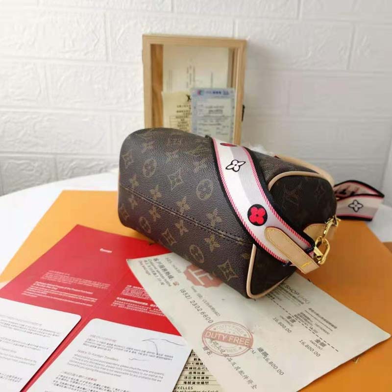 Louis Vuitton LV Women Speedy Bandoulière 20 Handbag Black Monogram Coated Canvas