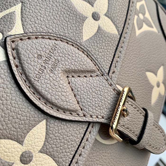 Louis Vuitton LV Women Diane Tourterelle Beige Cream Monogram Empreinte Embossed Cowhide Leather