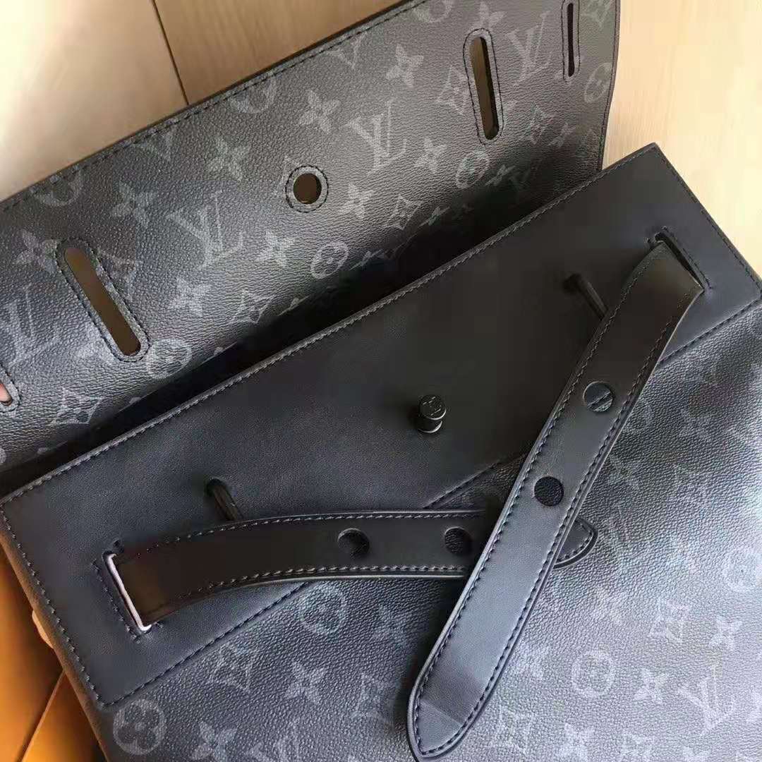 Louis Vuitton LV Men Steamer PM Bag in Monogram Eclipse Coated Canvas-Black