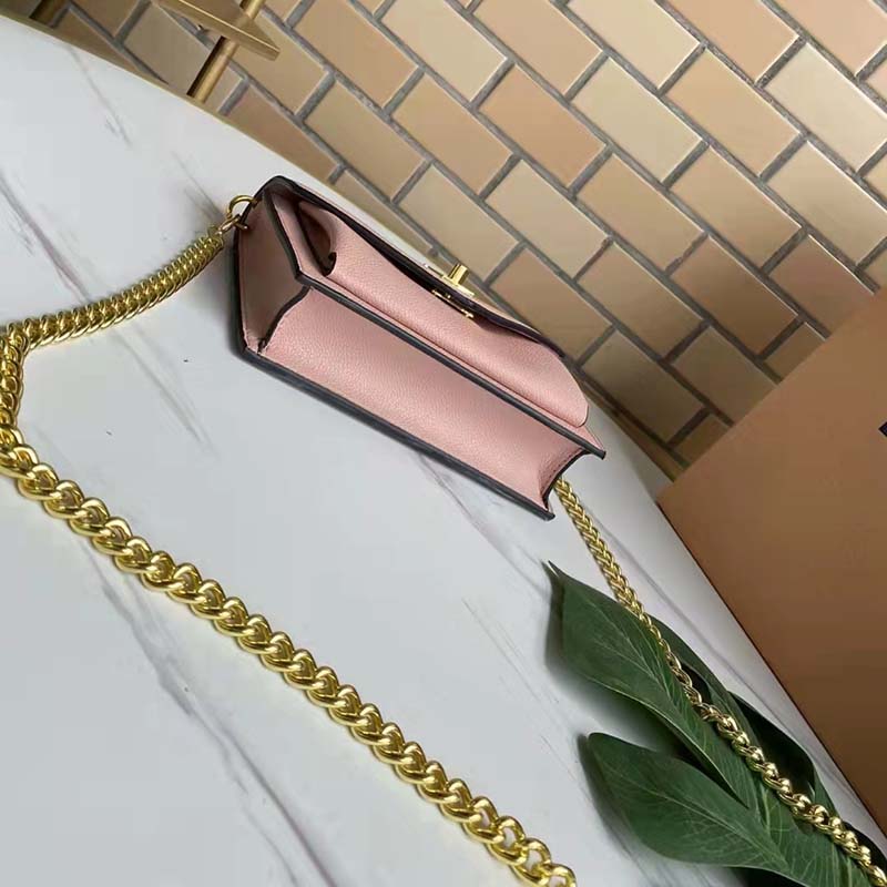 Louis Vuitton LV Women Mylockme Chain Pochette Beige Soft Grained Calfskin