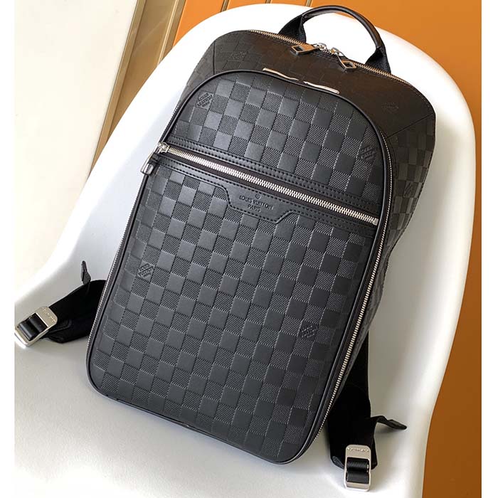 Louis Vuitton LV Unisex Michael Backpack Nv2 Black Damier Infini Onyx Cowhide Leather