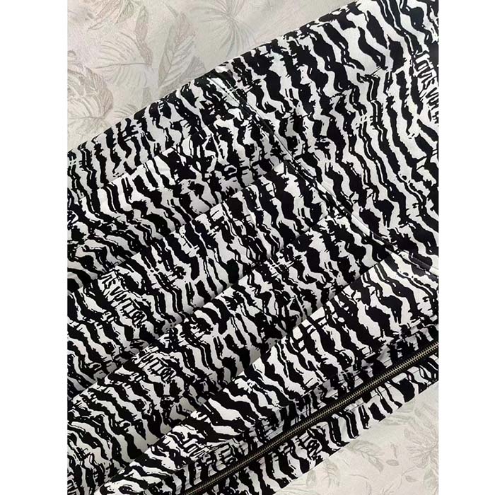 Louis Vuitton Women LV Ink Tiger Asymmetrical Pleat Midi Skirt Silk Black White Regular Fit