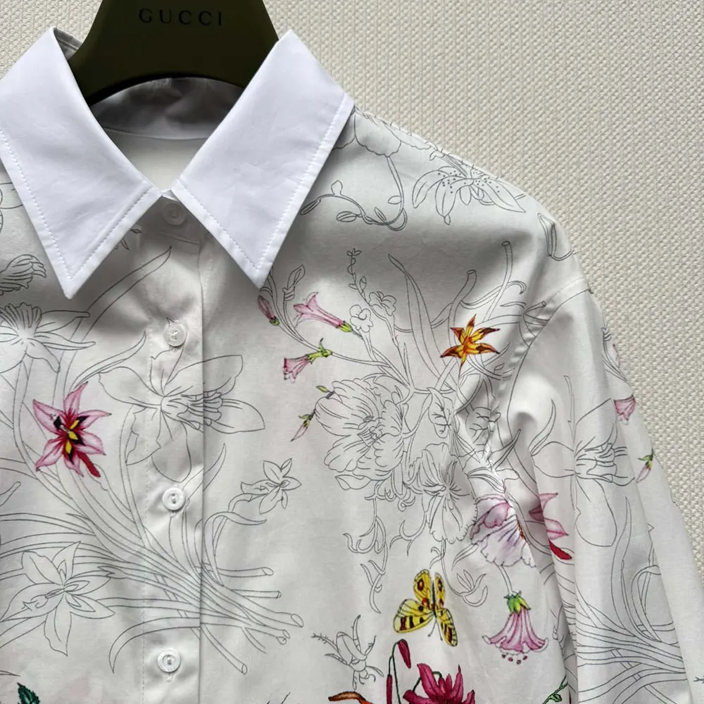 Gucci Women Printed Cotton Poplin Shirt 835947Z7AS6