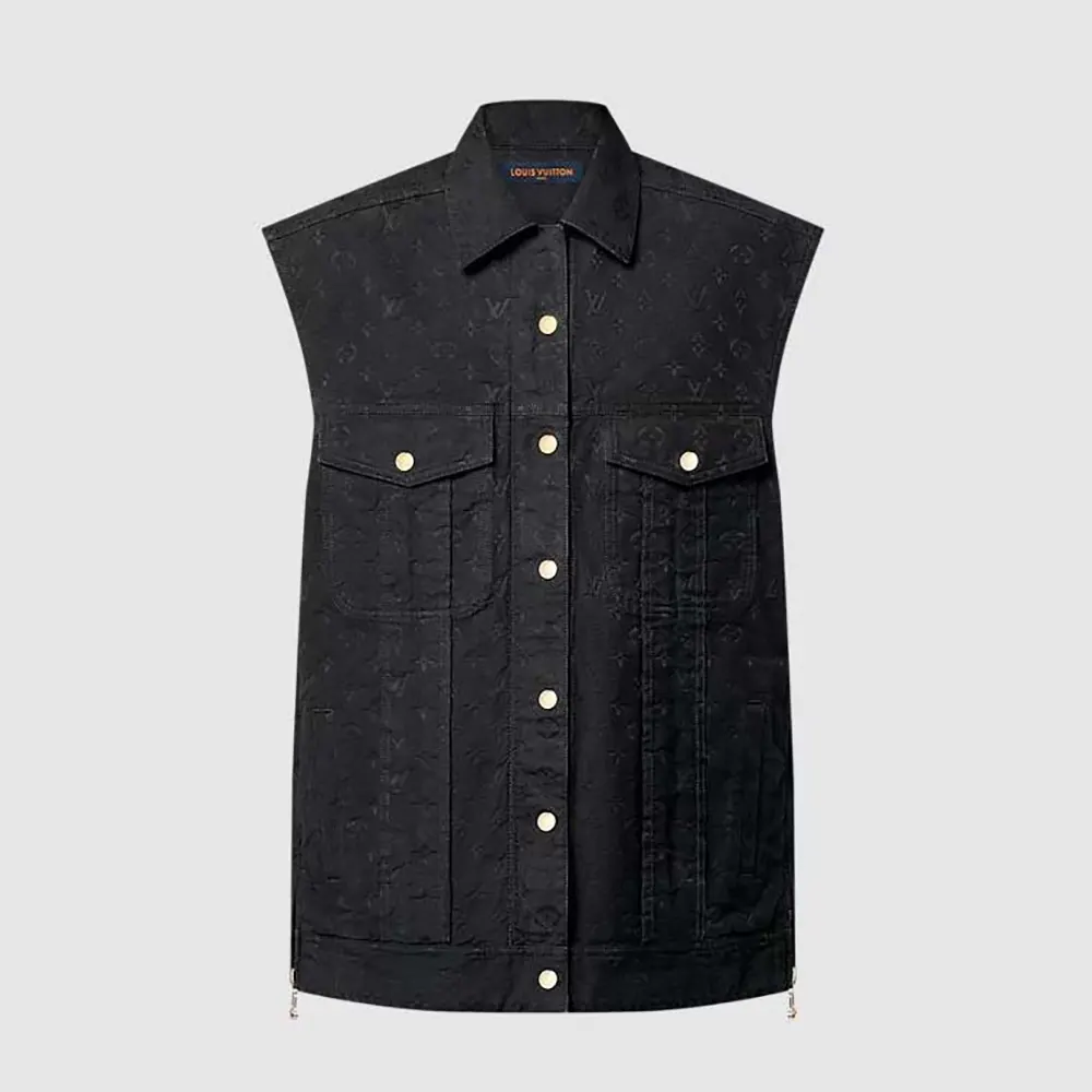 Louis Vuitton Women Sleeveless Monogram Jacquard Denim Jacket 1AGHDP