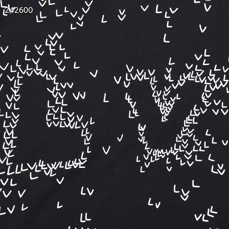 Louis Vuitton LV Men Spread Embroidered T-Shirt Cotton Black Regular Fit