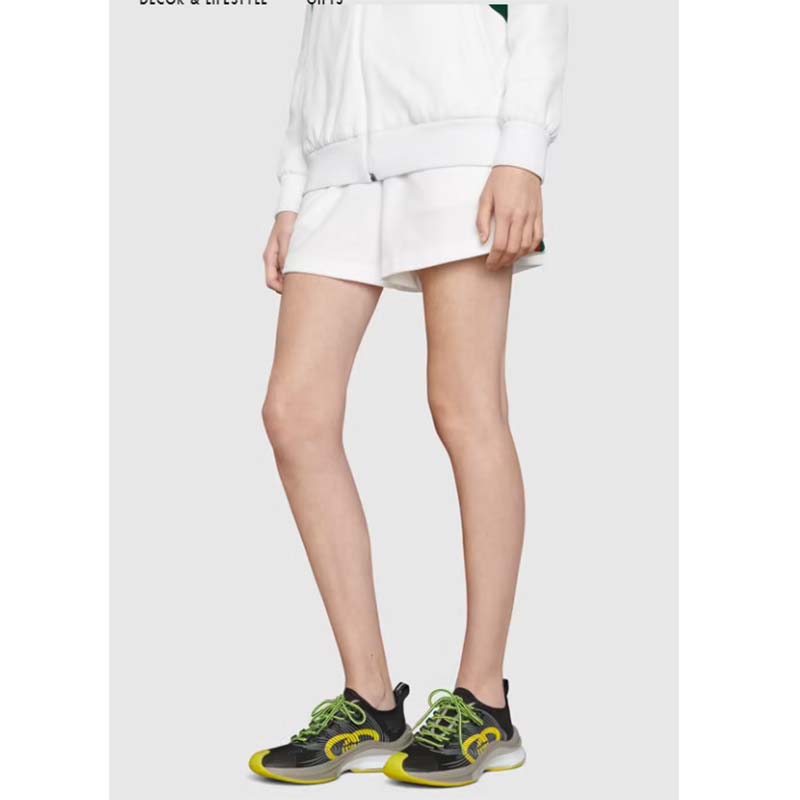 Gucci Unisex Run Sneaker Black Technical Knit Fabric Interlocking G Rubber