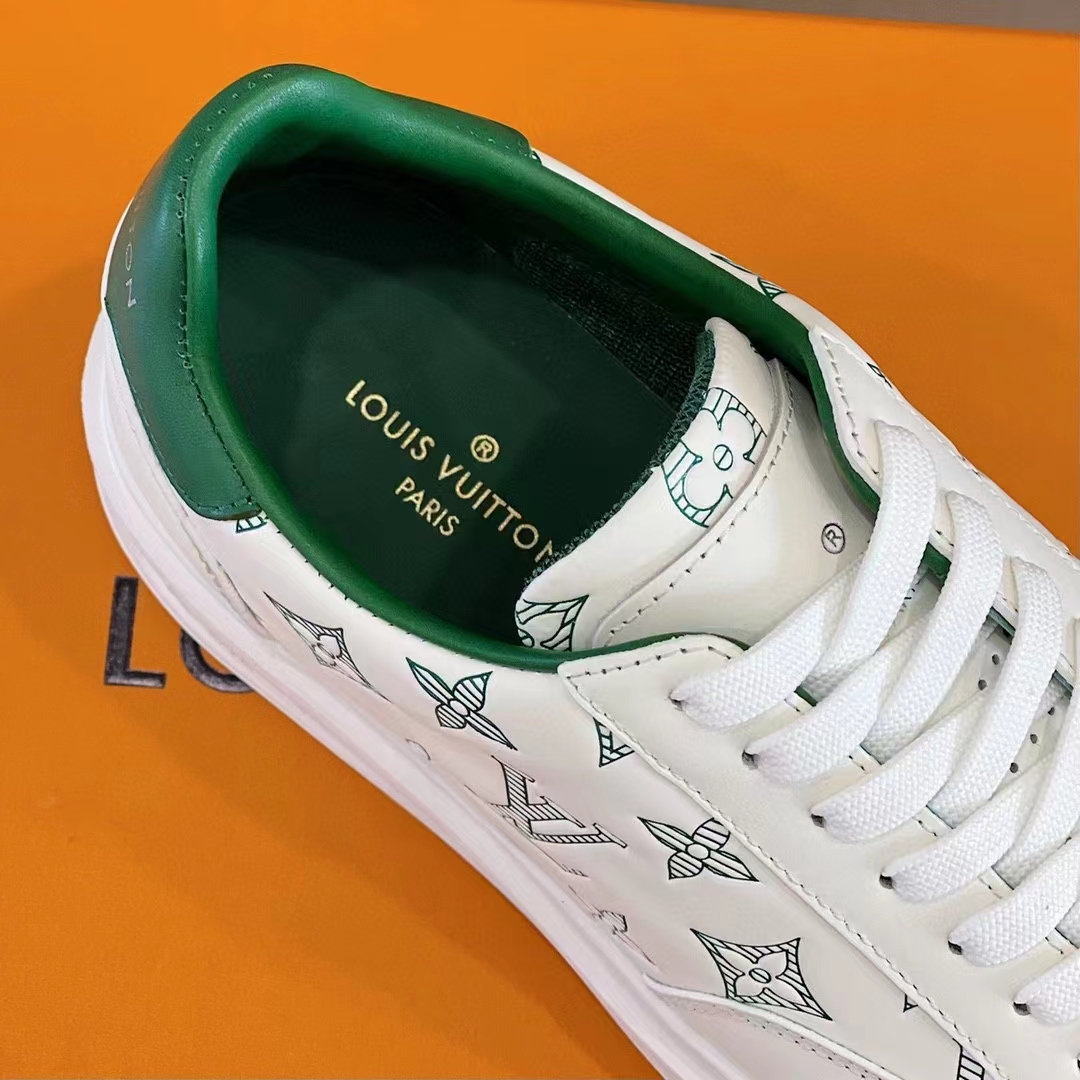 Louis Vuitton Unisex Beverly Hills Sneaker Green Monogram-Printed Calf Leather Rubber Outsole
