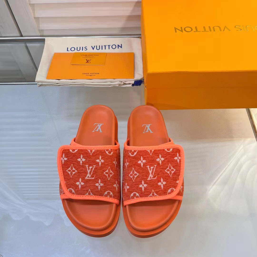 Louis Vuitton LV Unisex Miami Mule Orange Mini Monogram Textile Anatomic Insole