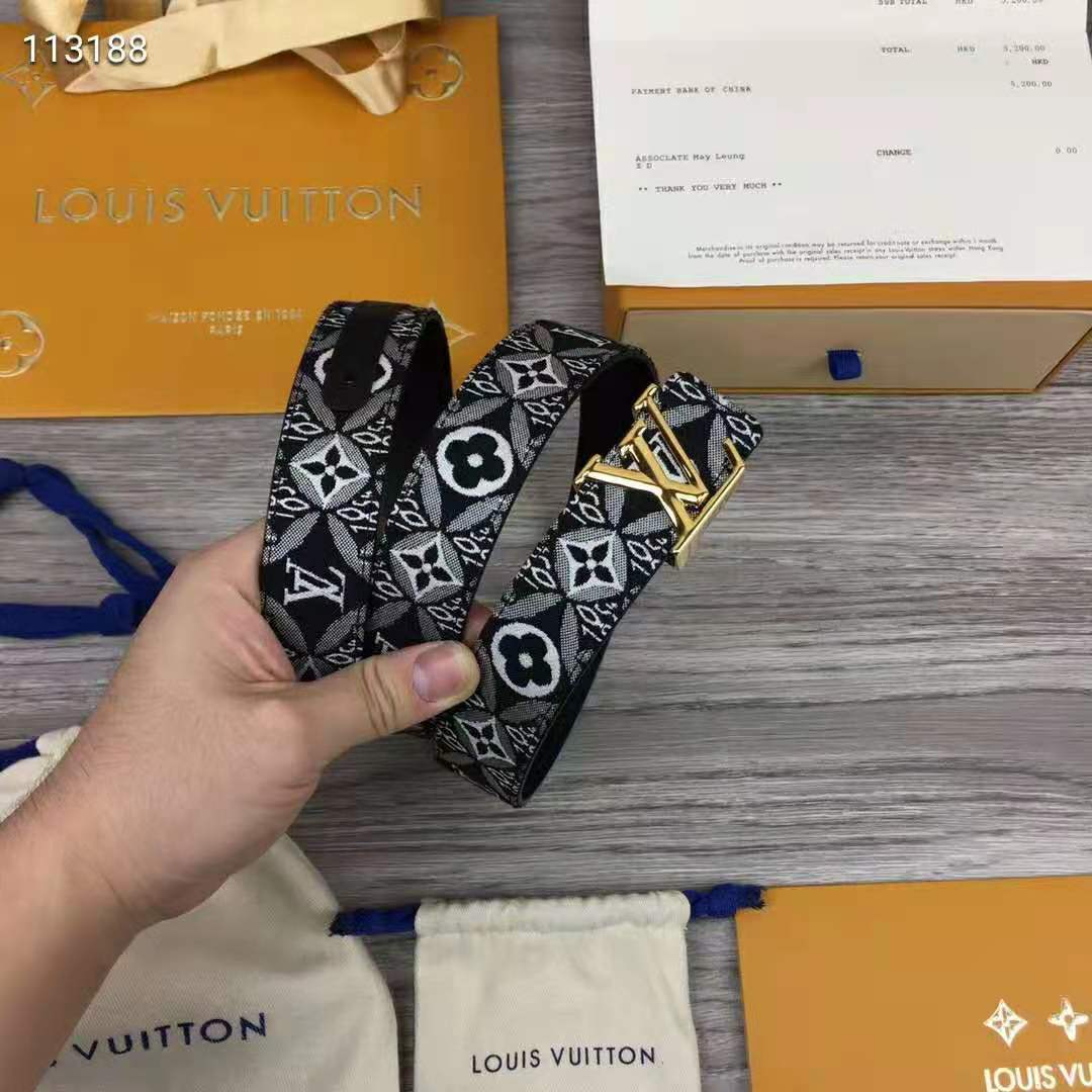 Louis Vuitton Unisex Since 1854 LV Iconic 30mm Belt Monogram Flowers 3 cm Width