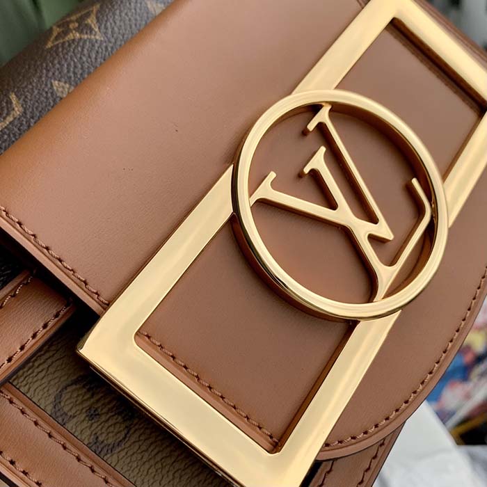 Louis Vuitton Women Mini Dauphine Lock XL Monogram Coated Canvas Cowhide Leather