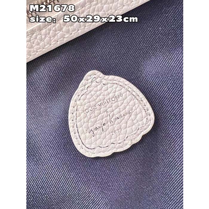 Louis Vuitton Unisex LV x YK Bandoulière Keepall 50 White Taurillon Monogram Cowhide Psychedelic Flower