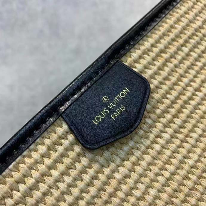 Louis Vuitton Women Saint Jacques Black Synthetic Knitted Raffia Cowhide Leather