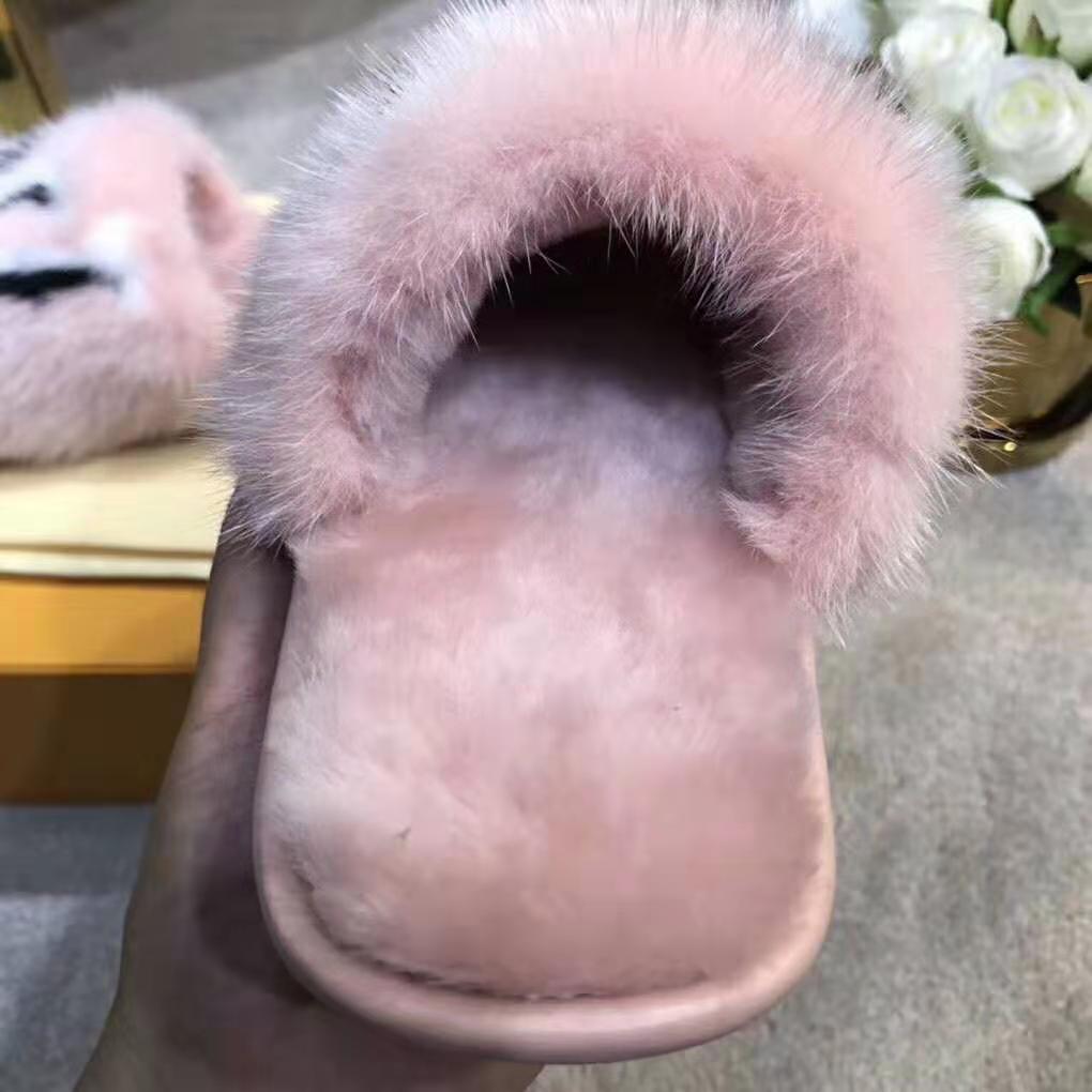 Louis Vuitton LV Women Homey Flat Mule in Mink Fur-Pink