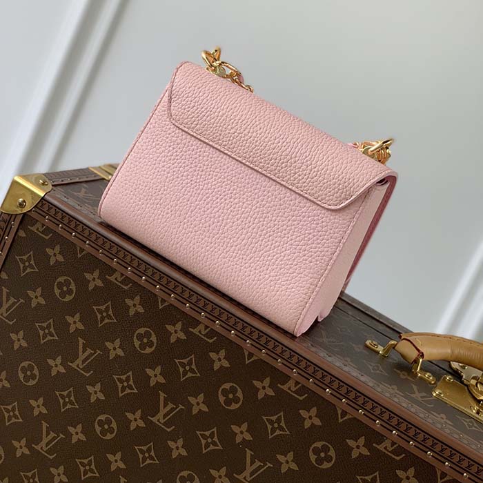 Louis Vuitton LV Women Twist PM Handbag Pink Grained Calfskin Leather