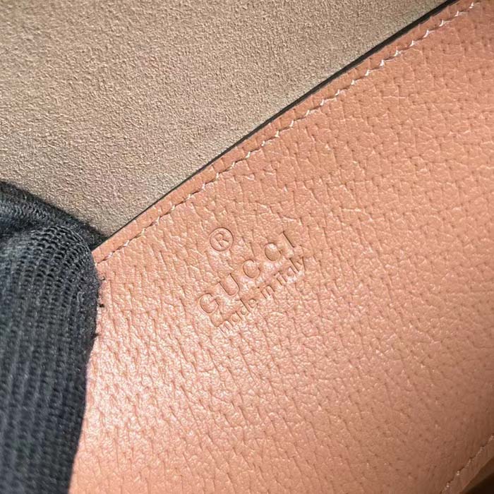 Gucci Women Ophidia GG Small Shoulder Bag Pink Canvas Leather Double G