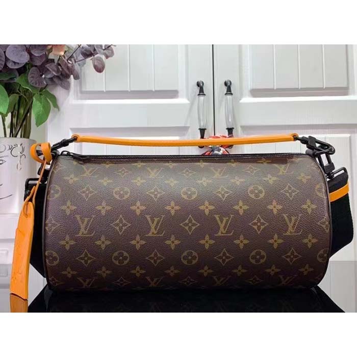 Louis Vuitton LV Unisex Soft Polochon MM Radiant Sun Monogram Macassar Coated Canvas