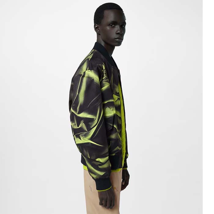 Louis Vuitton Men Graphic Cotton Bomber Jacket Relaxed Fit LV Dune Print Allover