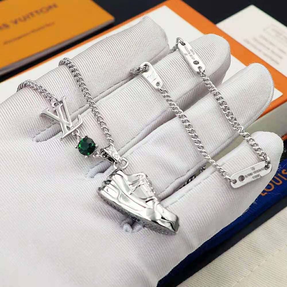 Louis Vuitton Unisex LV Trainer Strass Necklace-Green