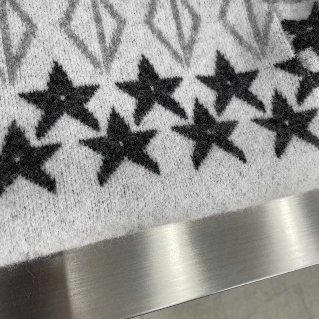 Dior Men Dior And Peter Doig CD Diamond Sweater Gray Wool Jacquard