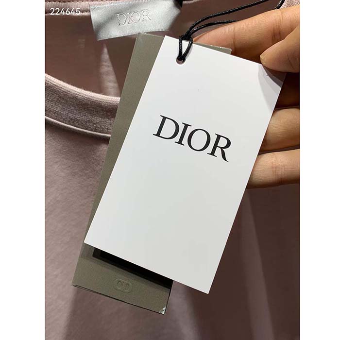 Dior Men CD Icon Relaxed-Fit T-Shirt Pink Organic Cotton Jersey