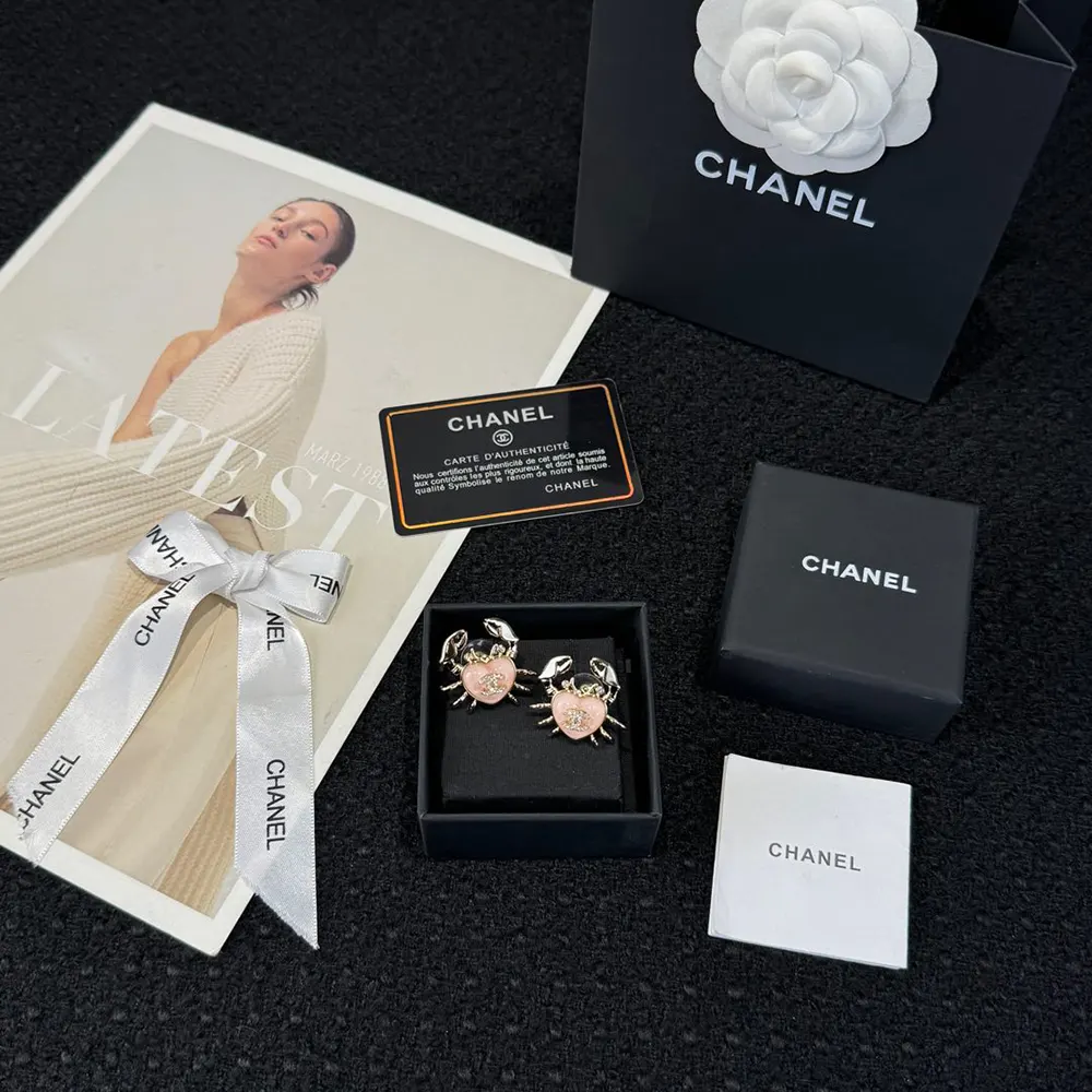 Chanel Women Stud Earrings Metal Glass Resin Strass ABF075