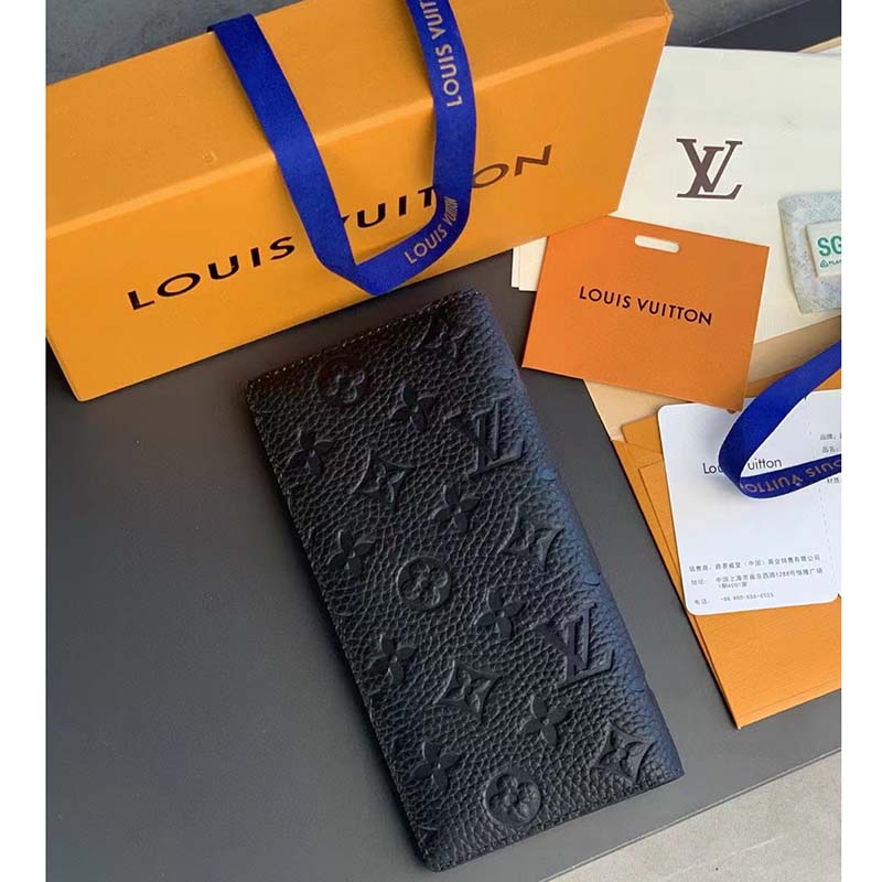 Louis Vuitton Unisex LV Brazza Wallet Black Taurillon Cowhide Leather