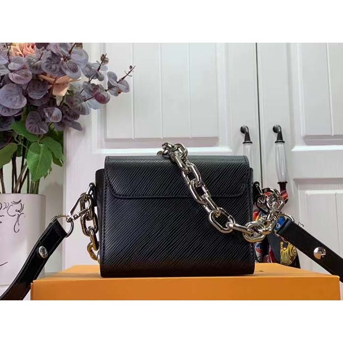 Louis Vuitton Women Twist Lock XL Black Epi Cowhide Leather Microfiber Lining