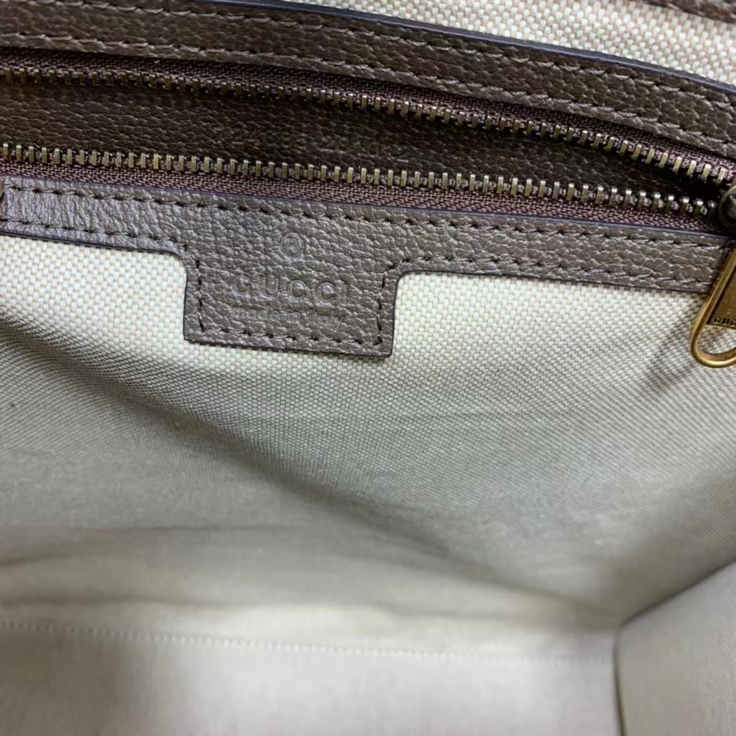 Gucci GG Unisex Ophidia Medium Tote Bag Beige Ebony GG Supreme Canvas