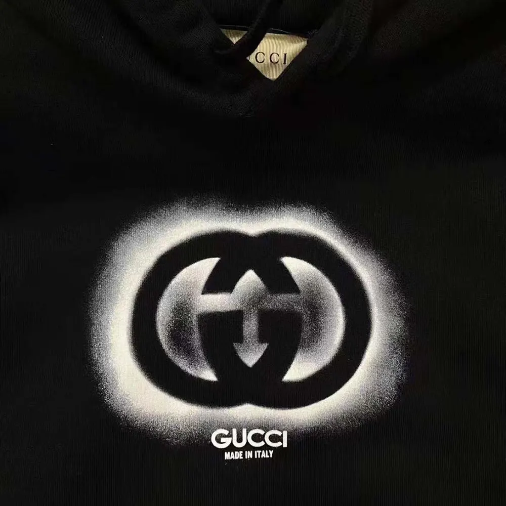 Gucci Men Cotton Jersey Printed Sweatshirt-Black/White