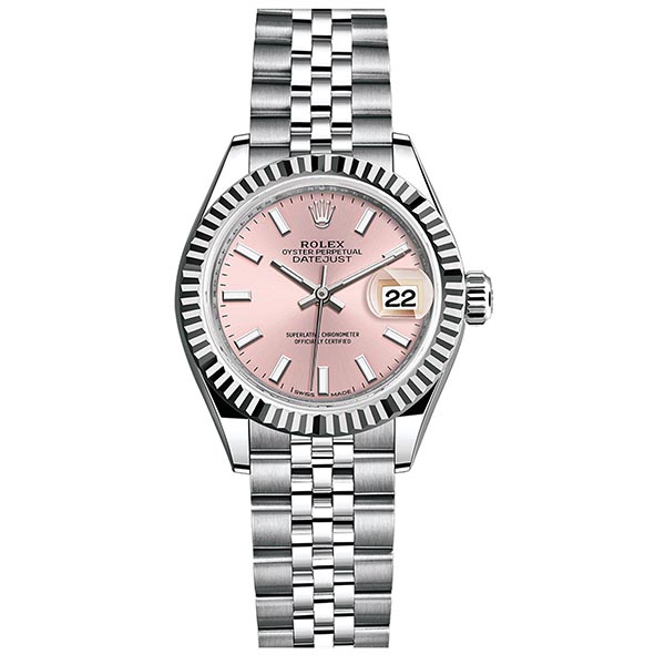 Rolex Lady-Datejust Pink Diamond Dial Jubilee Bracelet Watch 28mm
