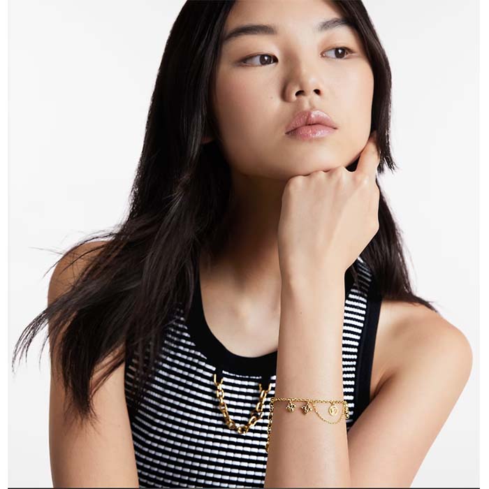 Louis Vuitton Women LV Blooming Supple Bracelet Brass Monogram Flowers LV Circle